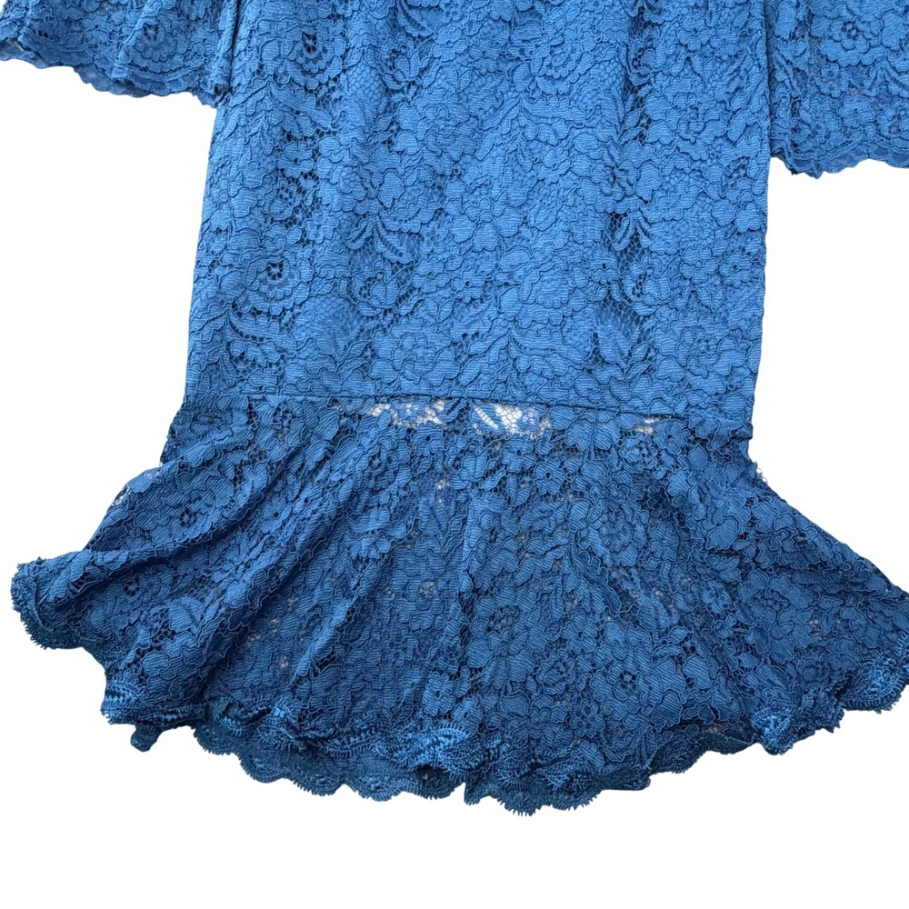 N Nicholas Blue Lace Octavia Cocktail Dress Off Shoulder Bell Sleeve S 8‎ - Picture 13 of 16